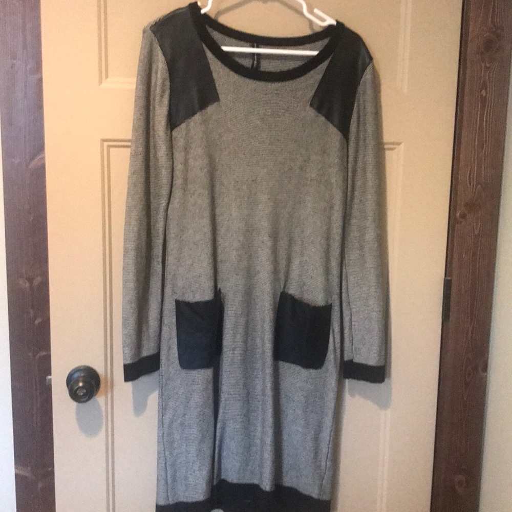W118 by Walter Baker vegan leather panel dress